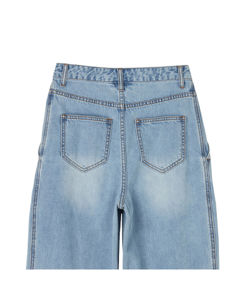 LAP(ラップ)の「ワンタッククロップデニムバギーフィットパンツ AR2DP464(デニムパンツ・レディース・スカイブルー・MEDIUM/SMALL)」の3枚目の写真