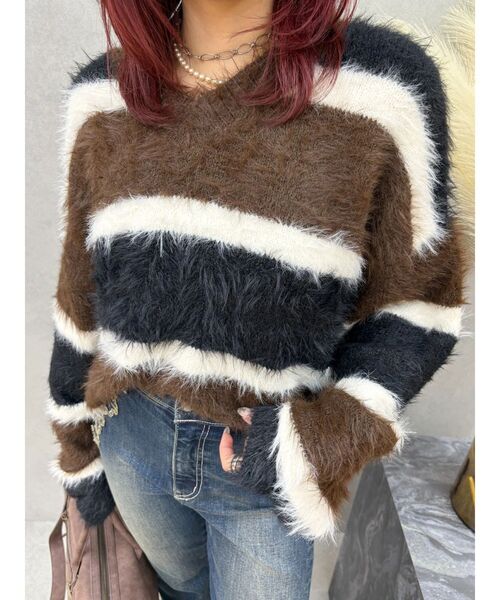 PSYCHIC FEVER × EVRIS】ボーダーシャギーニット