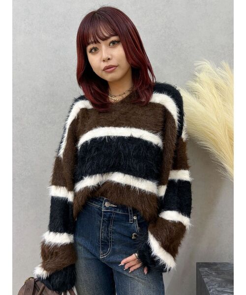 PSYCHIC FEVER × EVRIS】ボーダーシャギーニット