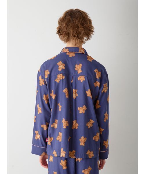 セール】【HOLIDAY】【HOMME】ベア柄ネルシャツ（ルームウェア