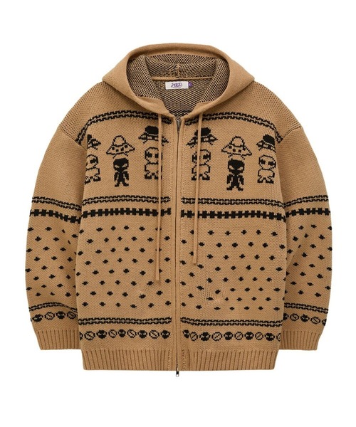 HOODHOOD（フッドフッド）の「【UNISEX】HOODHOOD／エイリアンニットジップ（ニット/セーター・レディース・ベージュ/ネイビー・MEDIUM/LARGE）」の20枚目の写真