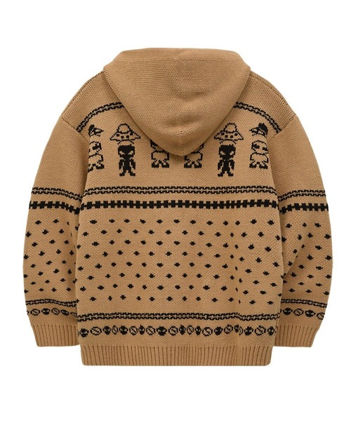 HOODHOOD（フッドフッド）の「【UNISEX】HOODHOOD／エイリアンニットジップ（ニット/セーター・レディース・ベージュ/ネイビー・MEDIUM/LARGE）」の3枚目の写真