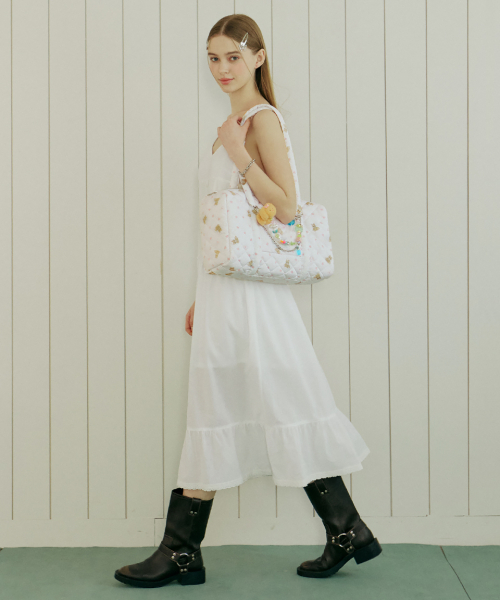 VVV(ブイブイブイ)の「レースレイヤードストラップナシロングワンピース_ホワイト(ワンピース・レディース・その他・ONE SIZE)」の4枚目の写真