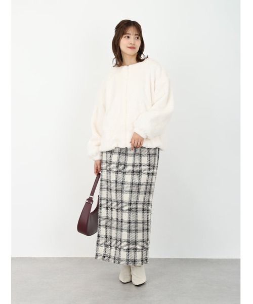 セール】チェック柄バックスリットナロースカート（スカート）｜fifth