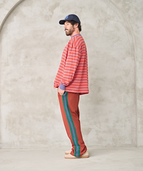 Kelen(ケレン)の「「KELEN MENS / ケレン メンズ」BALLOON BORDER TOP(Tシャツ/カットソー・メンズ・レッド/グレイッシュベージュ/ネイビー・40/38/42)」の12枚目の写真