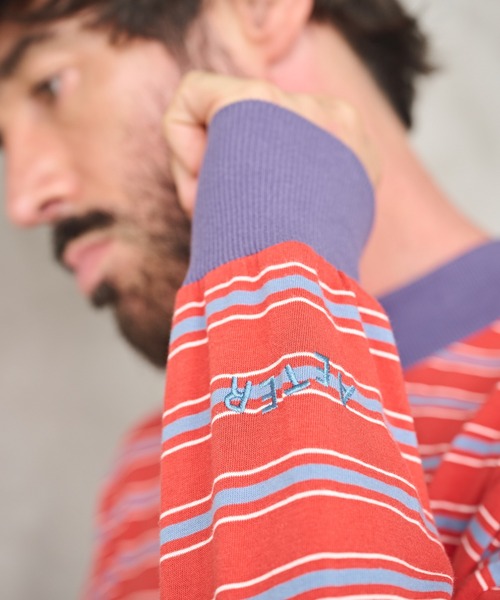 Kelen(ケレン)の「「KELEN MENS / ケレン メンズ」BALLOON BORDER TOP(Tシャツ/カットソー・メンズ・レッド/グレイッシュベージュ/ネイビー・40/38/42)」の15枚目の写真