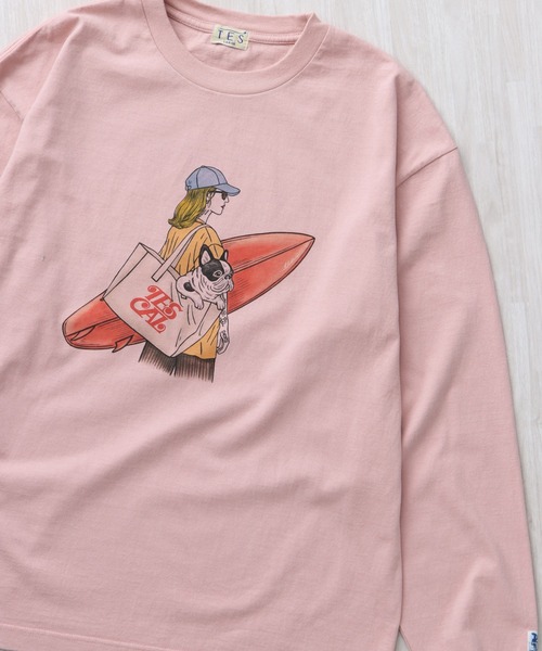 The Endless Summer(エンドレスサマー)の「TES MALIBU GIRL LONG SLEEVE T-SHIRT / ロンT(Tシャツ/カットソー・メンズ・ホワイト/ピンク/アイボリー・SMALL/MEDIUM/LARGE/X-LARGE/XX-LARGE)」の3枚目の写真