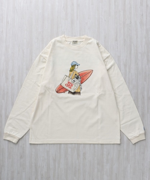 The Endless Summer(エンドレスサマー)の「TES MALIBU GIRL LONG SLEEVE T-SHIRT / ロンT(Tシャツ/カットソー・メンズ・ホワイト/ピンク/アイボリー・SMALL/MEDIUM/LARGE/X-LARGE/XX-LARGE)」の5枚目の写真