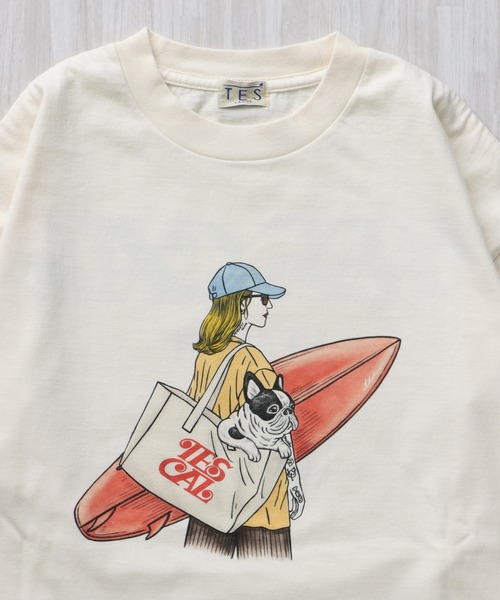 The Endless Summer(エンドレスサマー)の「TES MALIBU GIRL LONG SLEEVE T-SHIRT / ロンT(Tシャツ/カットソー・メンズ・ホワイト/ピンク/アイボリー・SMALL/MEDIUM/LARGE/X-LARGE/XX-LARGE)」の7枚目の写真