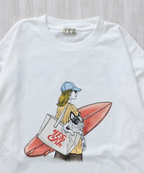 The Endless Summer(エンドレスサマー)の「TES MALIBU GIRL LONG SLEEVE T-SHIRT / ロンT(Tシャツ/カットソー・メンズ・ホワイト/ピンク/アイボリー・SMALL/MEDIUM/LARGE/X-LARGE/XX-LARGE)」の12枚目の写真