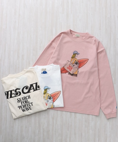 The Endless Summer(エンドレスサマー)の「TES MALIBU GIRL LONG SLEEVE T-SHIRT / ロンT(Tシャツ/カットソー・メンズ・ホワイト/ピンク/アイボリー・SMALL/MEDIUM/LARGE/X-LARGE/XX-LARGE)」の4枚目の写真