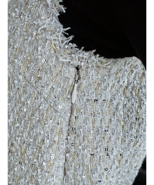 SNIDEL（スナイデル）の「Vネックツイードジャンスカ（ワンピース・レディース・アイボリー/ダークグレー/ネイビー・0/1）」の10枚目の写真