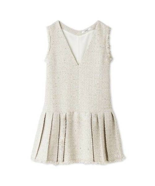 SNIDEL（スナイデル）の「Vネックツイードジャンスカ（ワンピース・レディース・アイボリー/ダークグレー/ネイビー・0/1）」の11枚目の写真