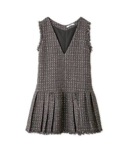 SNIDEL（スナイデル）の「Vネックツイードジャンスカ（ワンピース・レディース・アイボリー/ダークグレー/ネイビー・0/1）」の15枚目の写真