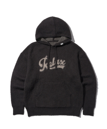 DISCUS ATHLETIC | モヘアリラックスロゴニットフードパーカー ダークブラウン(パーカー)