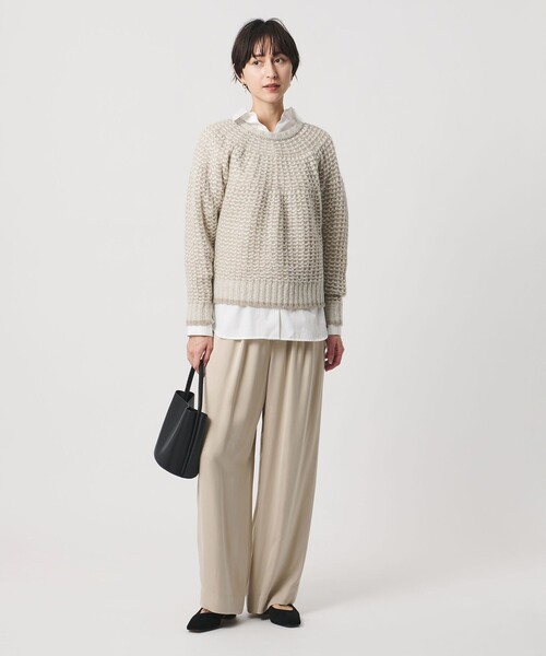 UNITED ARROWS(ユナイテッドアローズ)の「ドロスト イージーパンツ(その他パンツ・レディース・オフホワイト/ベージュ/ライム/ブラック・36/38/34)」の6枚目の写真