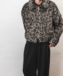 garsonwave（ギャルソンウェーブ）の「ヒョウ柄 フェイクファー ショート丈 裾ドローコート ジャケット(GW)（その他アウター）」