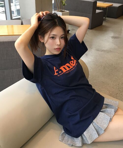 AMESWORLDWIDE(アメスワールドワイド)の「BASIC LOGO TEE NAVY(Tシャツ/カットソー・レディース・その他・SMALL/MEDIUM/LARGE)」の5枚目の写真