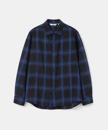 pocket check shirt blue