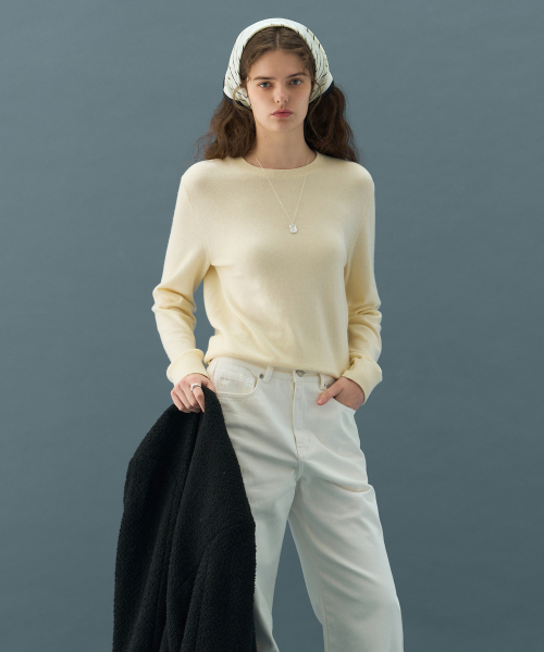 DRAWFIT WOMEN（ドローフィットウーマン）の「ソフティカシウールブレンドラウンドネックニット[ブラック]（ニット/セーター・レディース・その他・SMALL/MEDIUM）」の4枚目の写真