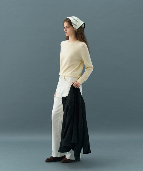 DRAWFIT WOMEN（ドローフィットウーマン）の「ソフティカシウールブレンドラウンドネックニット[ブラック]（ニット/セーター・レディース・その他・SMALL/MEDIUM）」の5枚目の写真