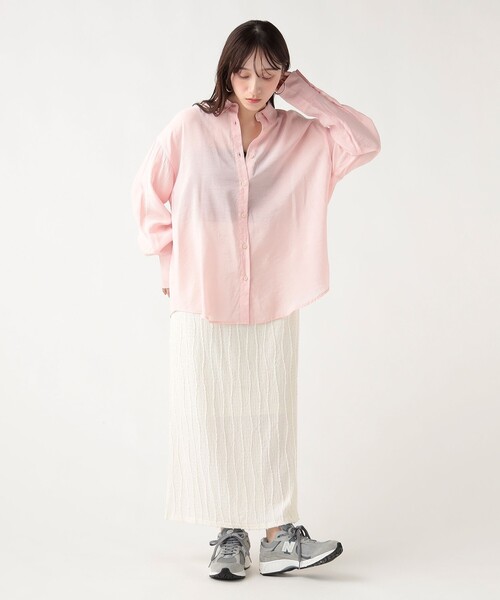 BEAMS HEART（ビームスハート）の「シアー レギュラー シャツ（シャツ/ブラウス・レディース・オフホワイト/ピンク/ブルー系その他・FREE）」の5枚目の写真