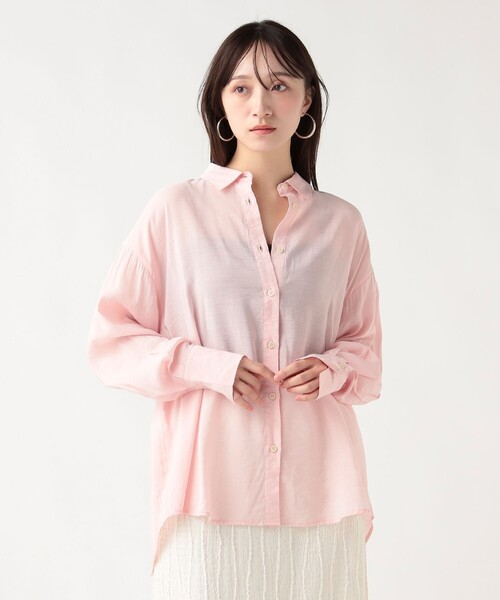 BEAMS HEART（ビームスハート）の「シアー レギュラー シャツ（シャツ/ブラウス・レディース・オフホワイト/ピンク/ブルー系その他・FREE）」の6枚目の写真