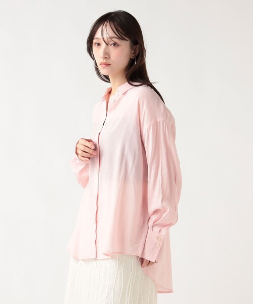BEAMS HEART（ビームスハート）の「シアー レギュラー シャツ（シャツ/ブラウス・レディース・オフホワイト/ピンク/ブルー系その他・FREE）」の7枚目の写真