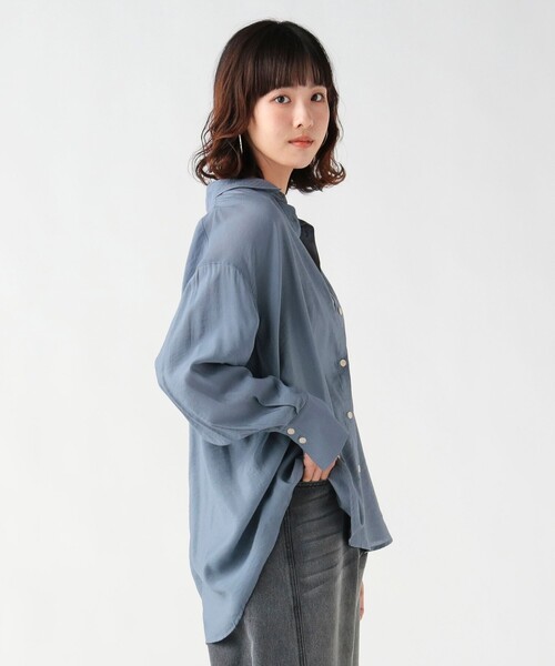 BEAMS HEART（ビームスハート）の「シアー レギュラー シャツ（シャツ/ブラウス・レディース・オフホワイト/ピンク/ブルー系その他・FREE）」の11枚目の写真