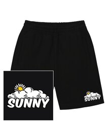 SUNNY&CLOUD LOGO スウェットハーフパンツ - ブラック