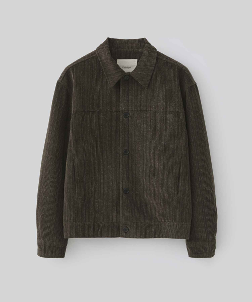FABREGAT(ファブレガ)の「レイヤーコーデュロイトラッカージャケット(ダークブラウン)(デニムジャケット・レディース・その他・3/2)」の1枚目の写真