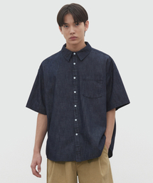 DECET（デケト）の「Over Denim Short Shirts DCSH004Indigo（シャツ/ブラウス・メンズ）」