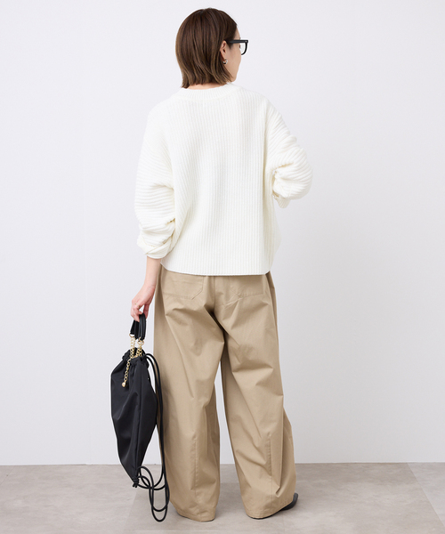 SLOBE IENA（スローブイエナ）の「バルキーコットンプルオーバー（ニット/セーター・レディース・ホワイト/ネイビー/ピンク系その他・FREE）」の8枚目の写真