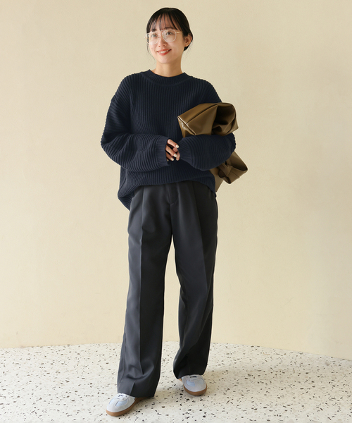 SLOBE IENA（スローブイエナ）の「バルキーコットンプルオーバー（ニット/セーター・レディース・ホワイト/ネイビー/ピンク系その他・FREE）」の17枚目の写真