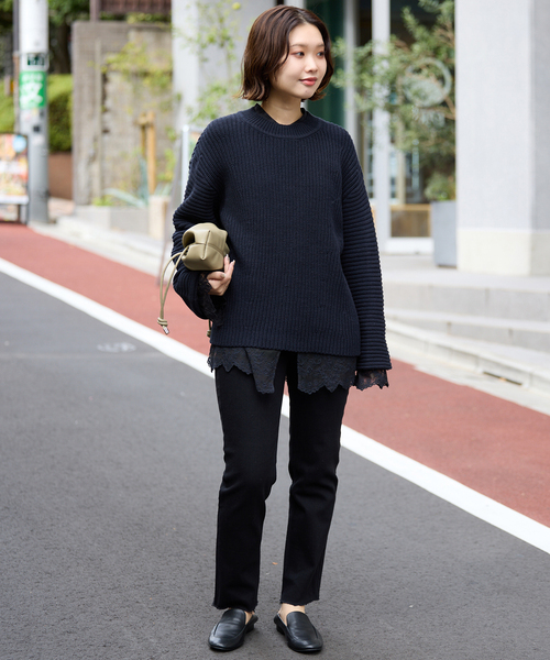 SLOBE IENA（スローブイエナ）の「バルキーコットンプルオーバー（ニット/セーター・レディース・ホワイト/ネイビー/ピンク系その他・FREE）」の20枚目の写真