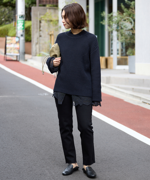 SLOBE IENA（スローブイエナ）の「バルキーコットンプルオーバー（ニット/セーター・レディース・ホワイト/ネイビー/ピンク系その他・FREE）」の21枚目の写真