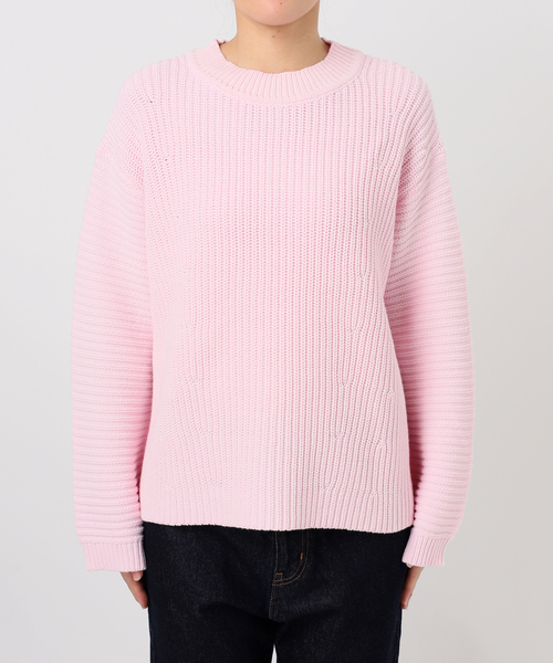 SLOBE IENA（スローブイエナ）の「バルキーコットンプルオーバー（ニット/セーター・レディース・ホワイト/ネイビー/ピンク系その他・FREE）」の6枚目の写真