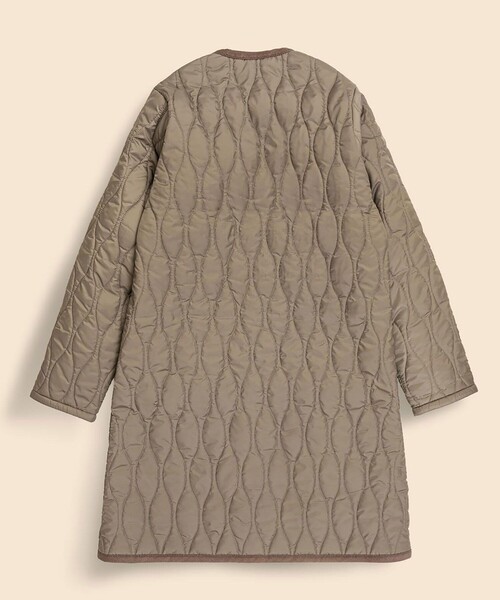 BROOKS BROTHERS(ブルックスブラザーズ)の「Brooks Brothers×LAVENHAM イブシャム キルティングノーカラーコート Made in UK(その他アウター・レディース・ブラウン/ダークネイビー・X-SMALL/SMALL/MEDIUM)」の3枚目の写真