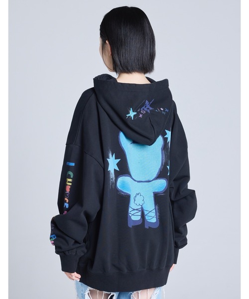 Little sunny bite(リトルサニーバイト)の「/Little Sunny Bite/little sunny bite x Humberto Cruz bear hoodie(パーカー・レディース・ホワイト/ブラック・MEDIUM/SMALL)」の2枚目の写真