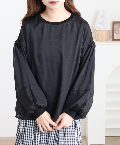 Anna Nicola(アンナニコラ)の「Anna Nicola シフォンレイヤードカットソー(Tシャツ/カットソー・レディース・ピンク/ベージュ/ブラック・38)」の18枚目の写真