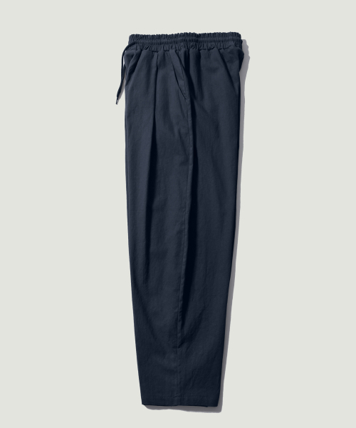 ease（イーズ）の「リネンバンディングパンツ[オーバーサイズ]_ネイビー_男女共用（スウェットパンツ・メンズ・その他・SMALL/X-LARGE/LARGE/MEDIUM）」の5枚目の写真