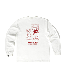 WHILE（ワイル）の「ジャストリッチロングスリーブTシャツ（IVORY RED）（Tシャツ/カットソー）」