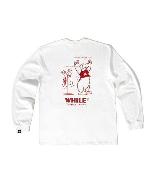 WHILE(ワイル)の「ジャストリッチロングスリーブTシャツ(IVORY RED)(Tシャツ/カットソー・レディース・その他・MEDIUM/LARGE/X-LARGE)」の1枚目の写真