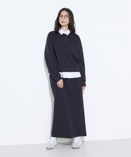 COMME CA Wardrobe（コムサワードローブ）の「レーヨンミックスダンボール プルオーバー（Tシャツ/カットソー・レディース・ネイビー/杢グレー・FREE）」の3枚目の写真