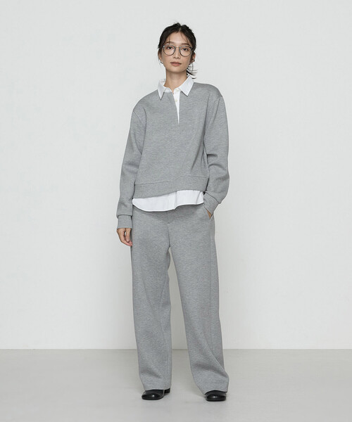 COMME CA Wardrobe（コムサワードローブ）の「レーヨンミックスダンボール プルオーバー（Tシャツ/カットソー・レディース・ネイビー/杢グレー・FREE）」の6枚目の写真