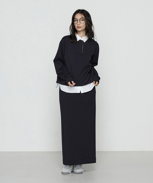 COMME CA Wardrobe（コムサワードローブ）の「レーヨンミックスダンボール プルオーバー（Tシャツ/カットソー・レディース・ネイビー/杢グレー・FREE）」の9枚目の写真