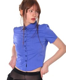 SLIM LINE CROP SHIRTS (BLUE)