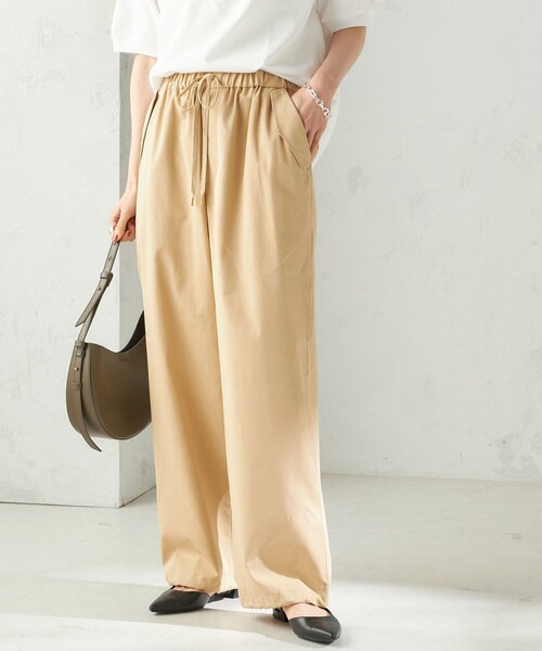 手洗い可 / 撥水加工〉サイド ポケット 裾 ドロスト パンツ（その他