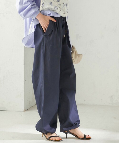手洗い可 / 撥水加工〉サイド ポケット 裾 ドロスト パンツ（その他