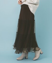 index | リバーシブルチュールティアードフレアスカート【洗濯機OK】(スカート)